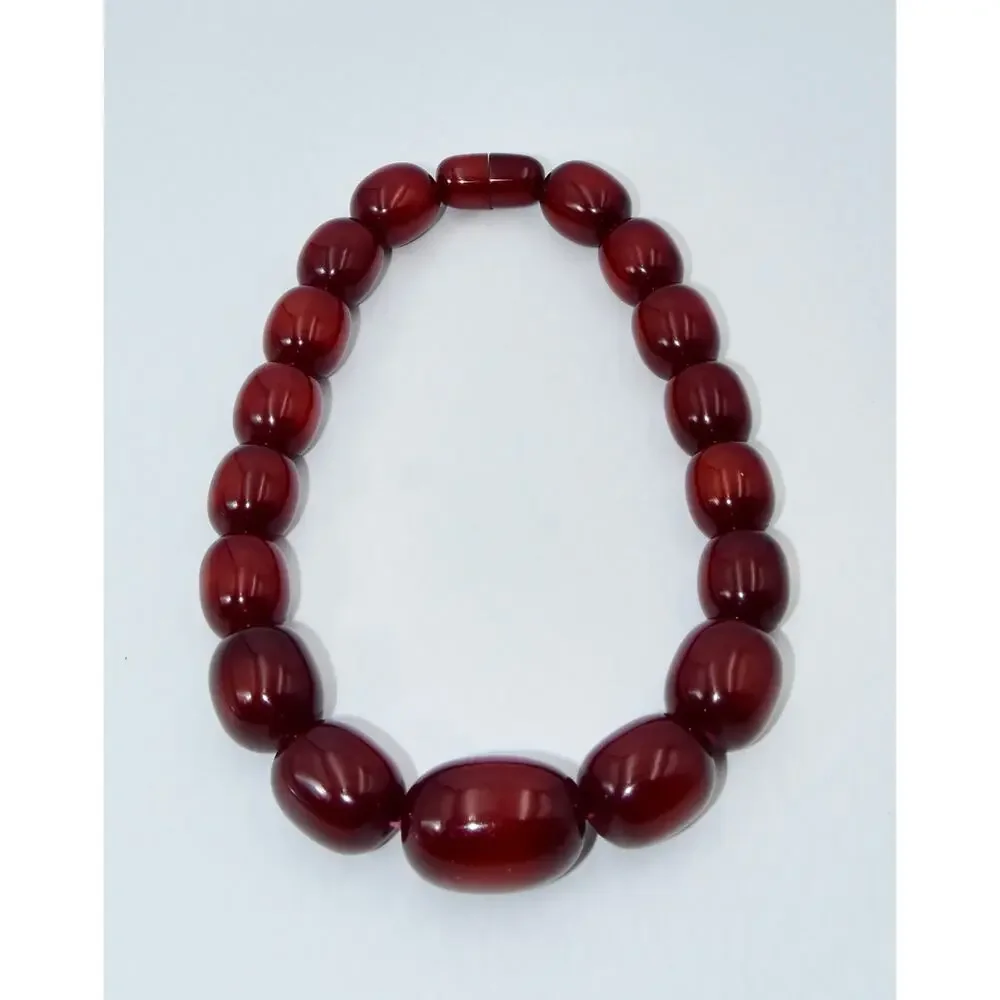 200g Bakelite Faturan Cherry Amber Rarity Sai Baba Beads Necklace